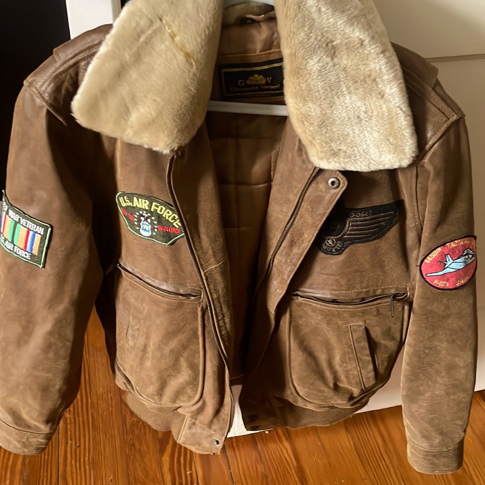 Giovanni Verucci genuine leather bomber jacket